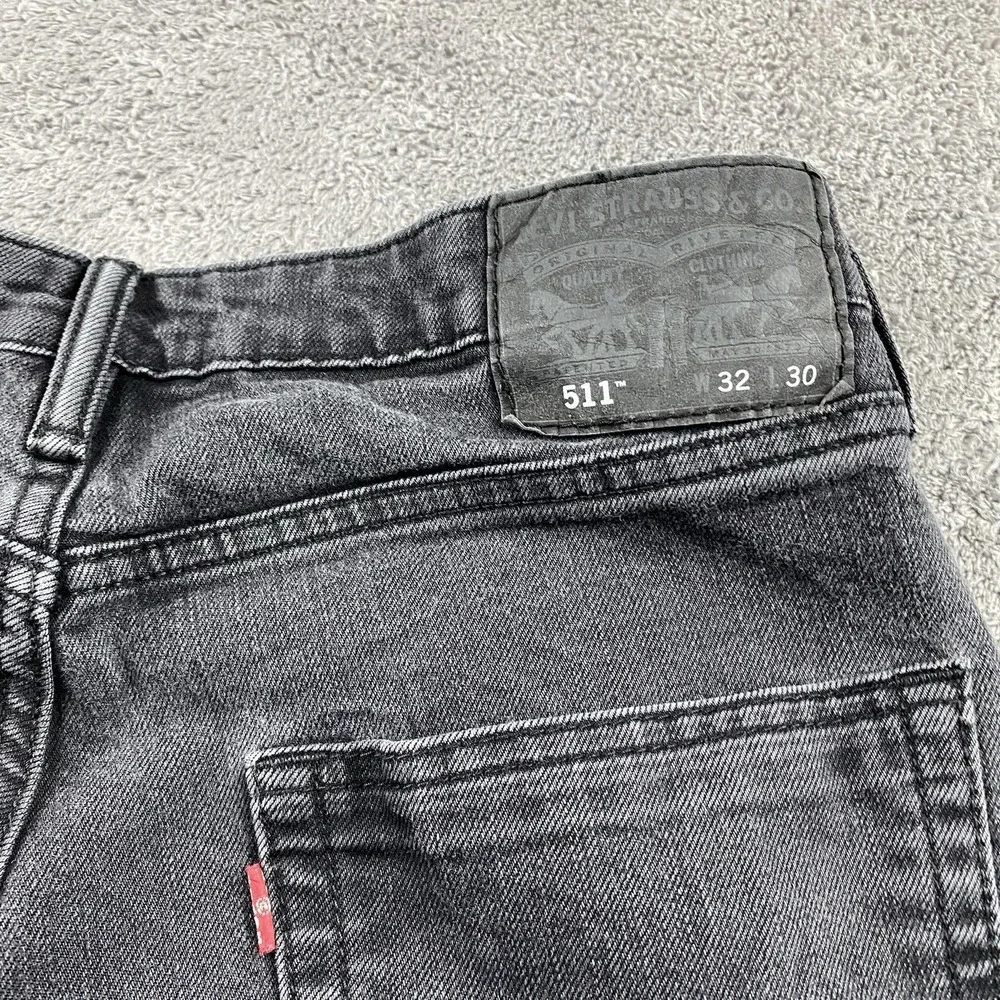 Levis 511 Slim Fit Jeans Mens 32x27 Black Low‎ Rise